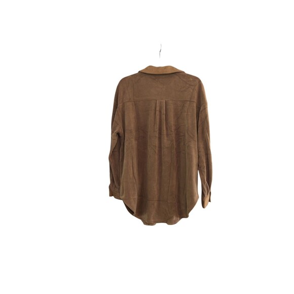 Womens Missky Brown Fleece button down Shacket Size Small - Picture 3 of 3